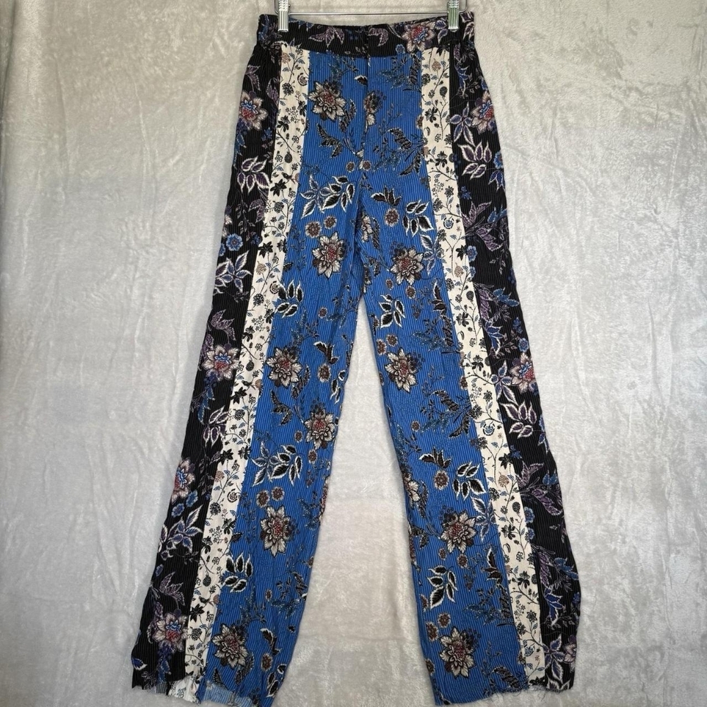 Floral Patchwork Wide-Leg Pants